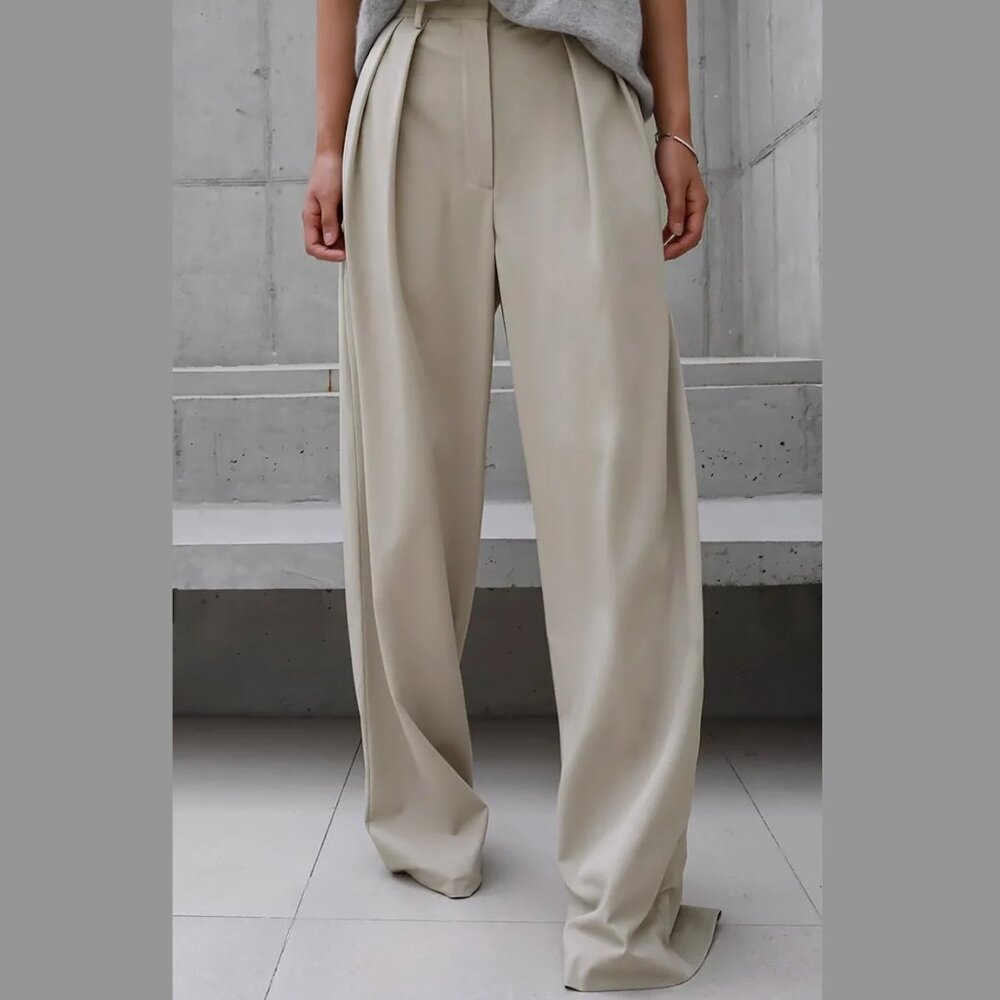 The Frankie Shop Tansy Trousers in Beige